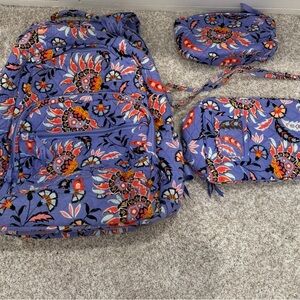 Vera Bradley purple and orange Floral Backpack Set